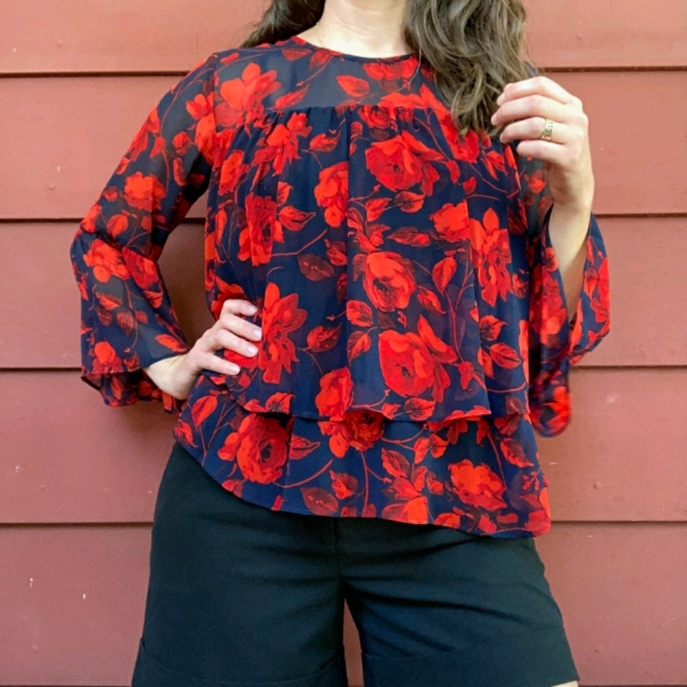 a new day Floral Blouse